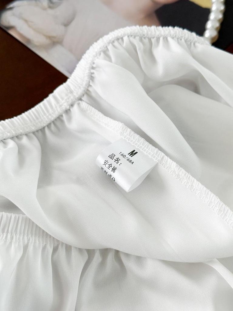 Pantaloni scurți fustă de siguranță din mătase imitație satin - Leggings de casă largi trei sferturi