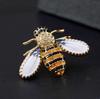 Vintage Fashion Bee Insect Brooch Colorful Enamel Crystal Rhinestone Animal Brooch for Women Men Statement Jewelry