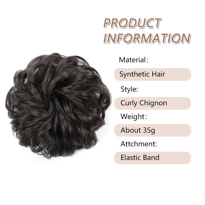 Unordentlicher Dutt Haarteil Wellige Synthetische Haargummis für Sofortiges Volumen Elastische Dutt-Pferdeschwanz-Haarverlängerungen Dicke Haarteile für Frauen