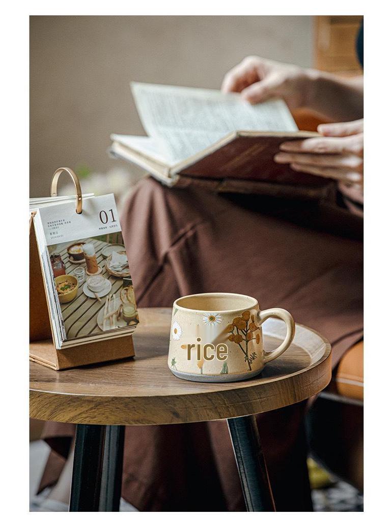Limited Edition Vintage-Style Ceramic Coffee Mug - Handmade with Floral Design