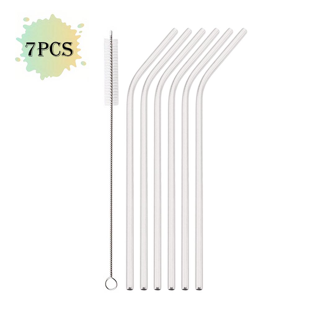 

7Pcs Reusable Drinking Straw Metal Straws 304 Stainless Steel Straws Set with Brush Bar Cocktail Straw for Glasses Drinkware срібний