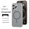 Apple 16 Pro Max Magnetic Ring Frosted Phone Case - Electroplated Soft Protective Cover