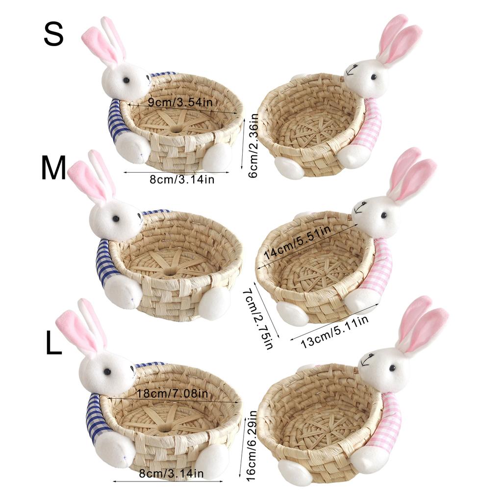 Natural Woven Corn Husk Basket Living Room Storage Solution Snacks Toy Organiser Rabbit Food Container for Home Use