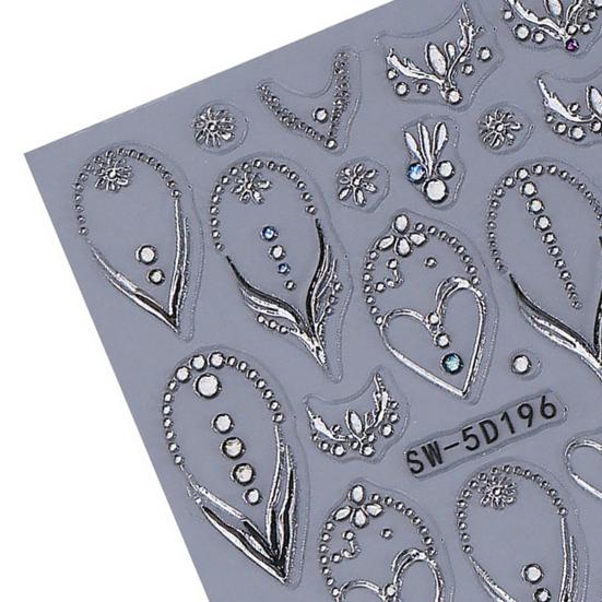 Rhinestone Nail Art Stickers Self-adhesive 5D Embossed Women Manicure Decoration Decals DIY Home Nail Salon Accessories