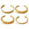 European & American Trendy 18K Gold-Plated Hammered Stainless Steel Bangle for Women