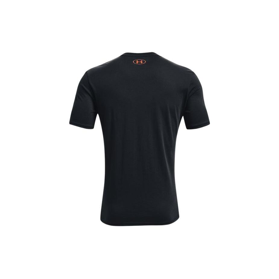 Under Armour Solid Color Logo Print Crew Neck Comfortable Sports T-Shirt Men Tops Black 1329581-003
