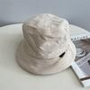 Corduroy padded short eaves bucket hat women autumn and winter thickened warm simple wind fashion basin hat men