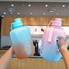 Large Capacity Gradient Color Sports Water Bottle Portable Handle Fat Plastic Cup Irregular Shape Hexagonal Kettle