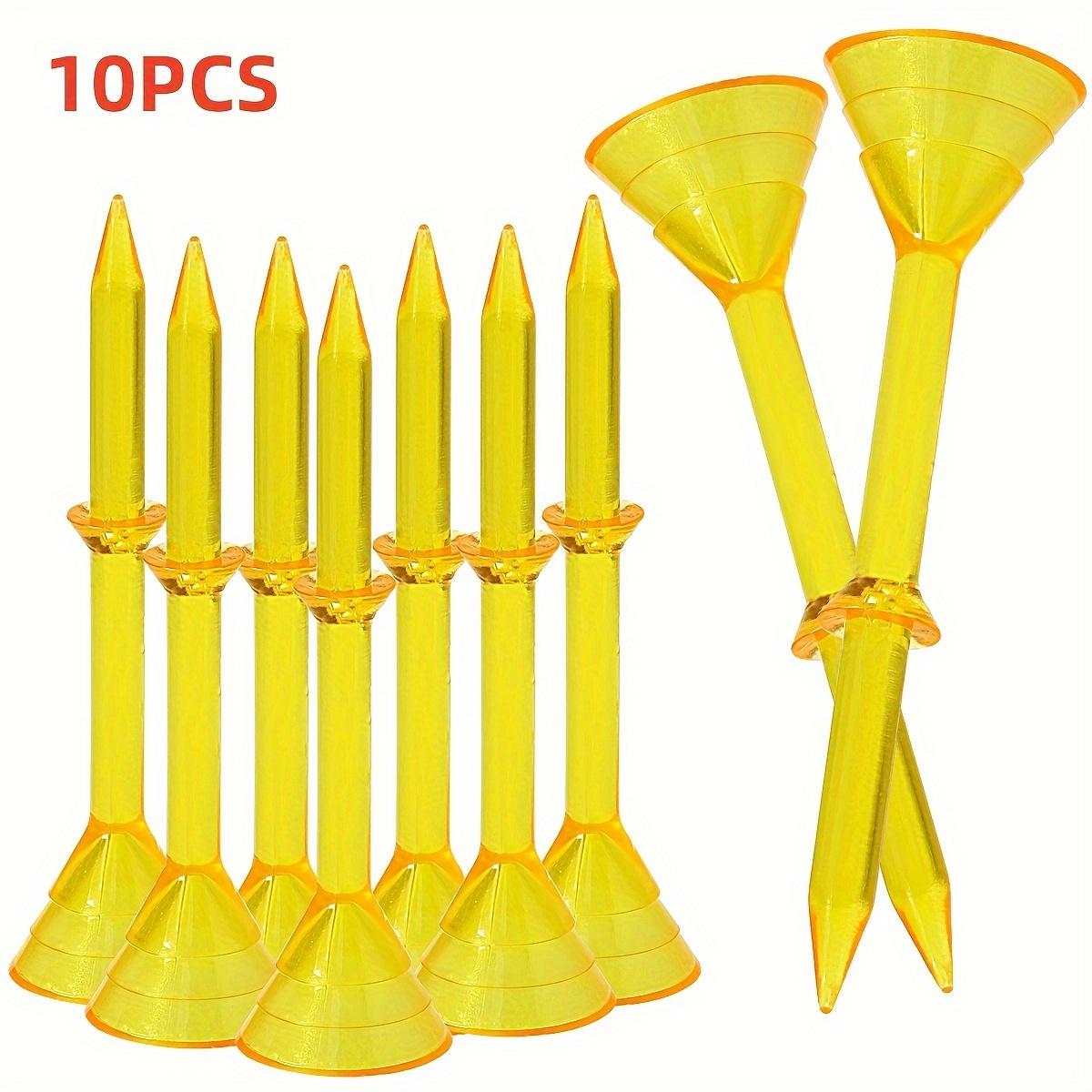 10 PCS Plastic Golf Tees PC Durable Golf Tees With Stability For Friction Side Spin Reduction Yellow Orange Green Blue