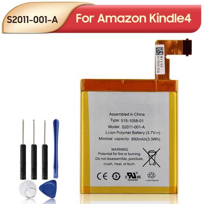 Amazon Kindle 4 5 6 D01100 515-1058-01 MC-265360 DR-A015 S2011-001-A E-Okuyucu Pil İçin Şarj Edilebilir Lityum Pil 890mAh
