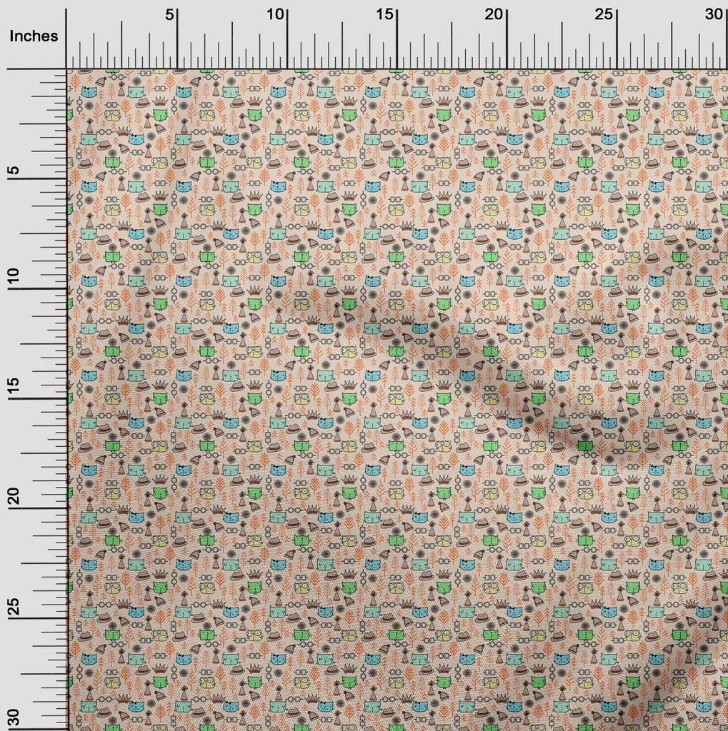 oneOone Bomull Flex Light Peach Stoff Barn Dyr gjør-det-selv-klær Quilting Stoff Print Stoff etter Yard 40 Tommer