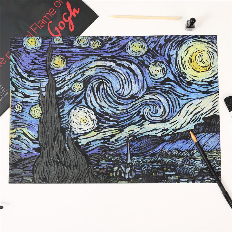 Van Gogh Scratch Art Book: Creative Stress Relief DIY for Adults