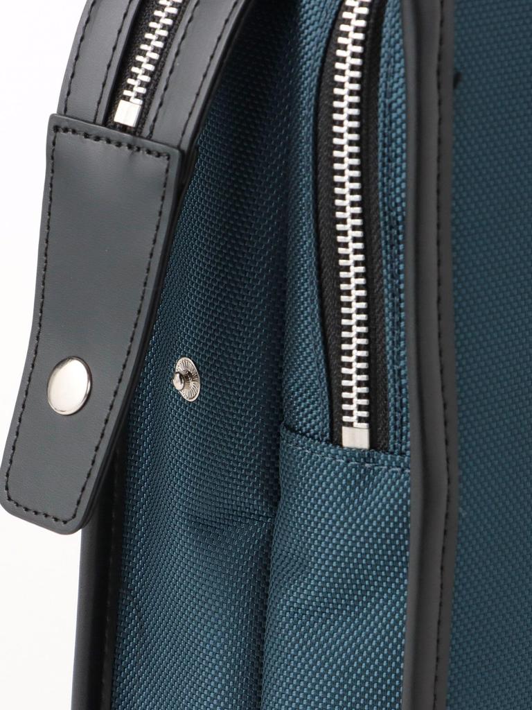 Beams Heart Men's Nylon and Leather Canvas Briefcase in Navy