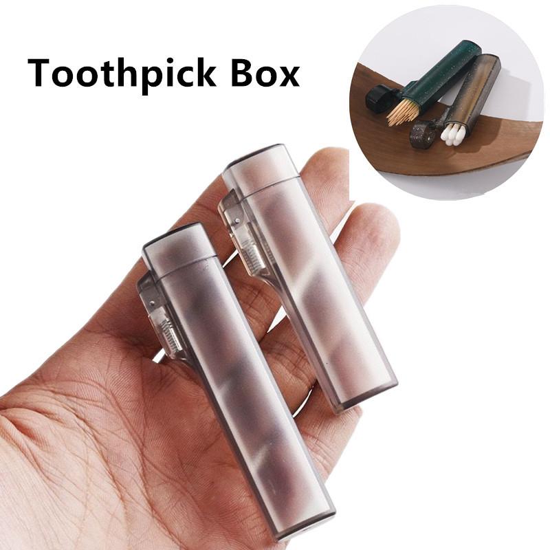 1/2Pcs Portable Plastic Toothpick Cases For Outdoor Travel Clear Toothpick Holder Kitchen And Restaurant Supplies