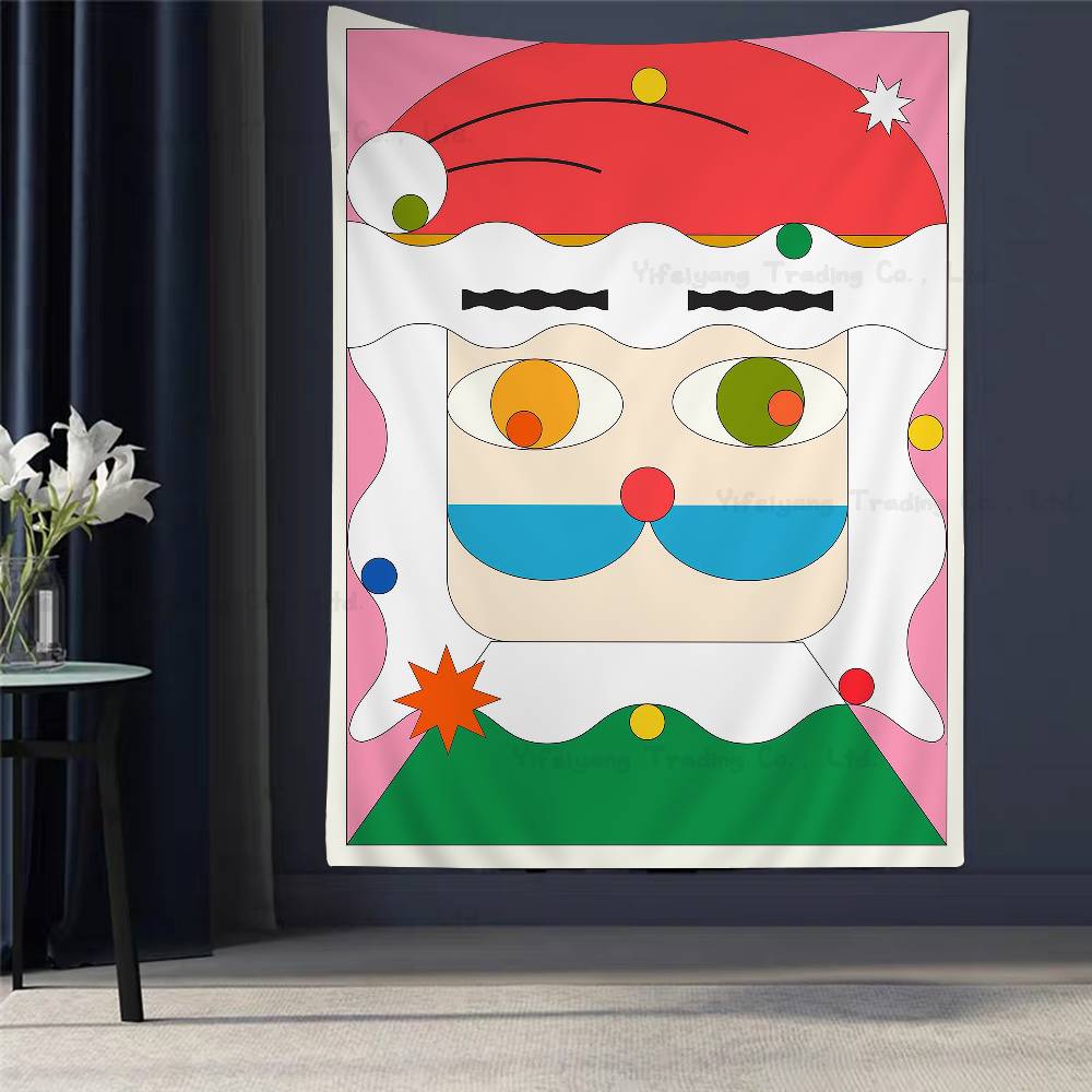 

Colorful Geometric Painting Printed Large Wall Tapestry Indian Buddha Wall Decoration Witchcraft Bohemian Hippie Decor Blanket 74x94cm(29x37in)