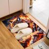 1PC Custom Name Wolf Art Theme Floor Mat Ideal for Living Room, Game Rooms, Office, Bedroom, Floor Mat Playful Design