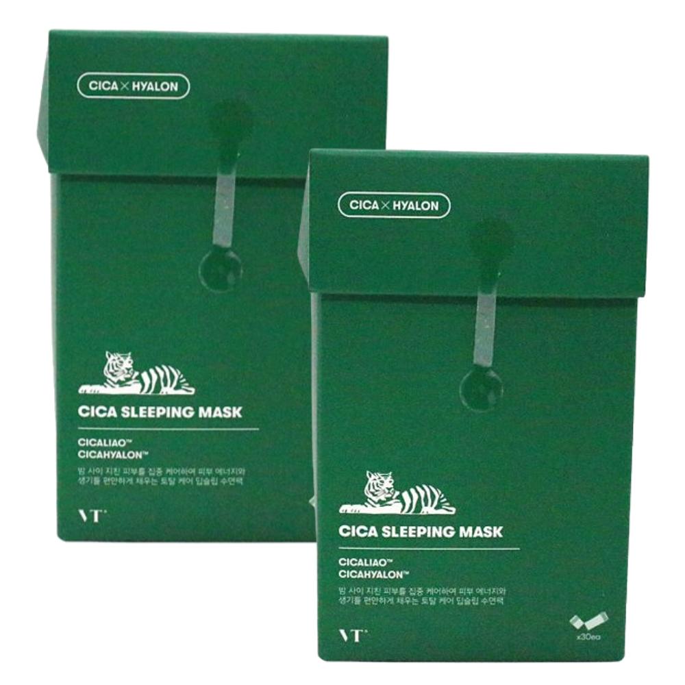 [2 Boxes] VT Cica Sleeping Mask 4ml × 30pcs – 60 Sachets of Soothing Overnight Skincare with Centella Asiatica, CICALIAO™ & CICAHYALON™