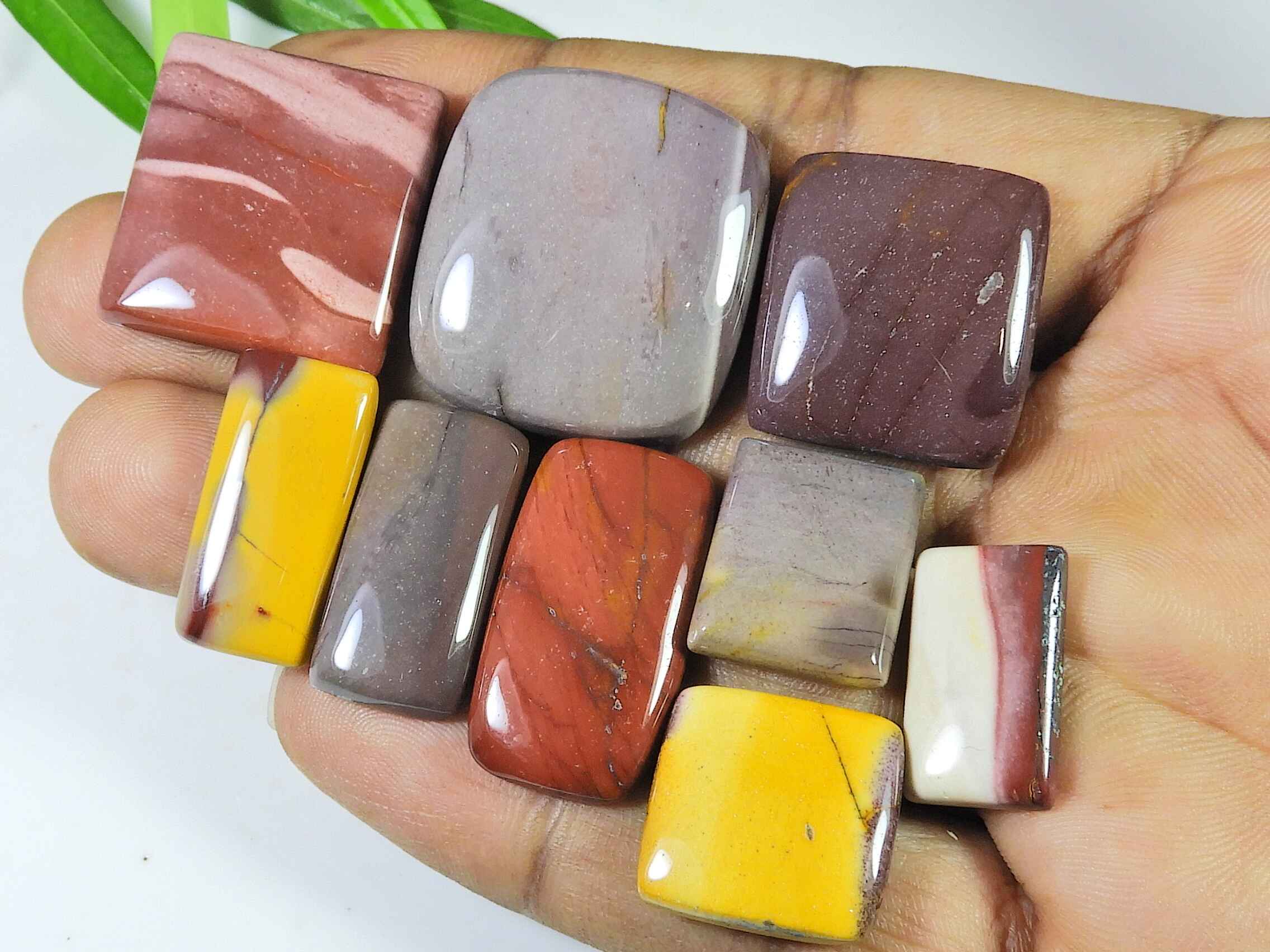 

17-29MM Natural Mookite Jasper Octagon cabochon Gemstone 9Pcs Lot 197Cts. RQ-3059