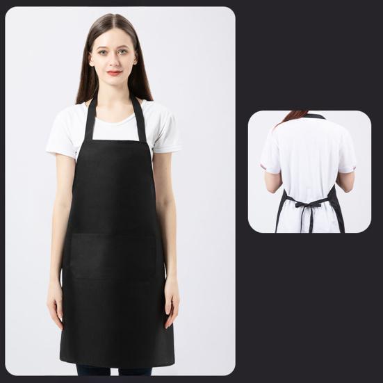 Kitchen Apron Wrinkle Resistant Adjustable Straps Back Lace Apron with Large Front Pocket Cooking BBQ Waiter Chef Aprons for Home Restaurant Cafe Use