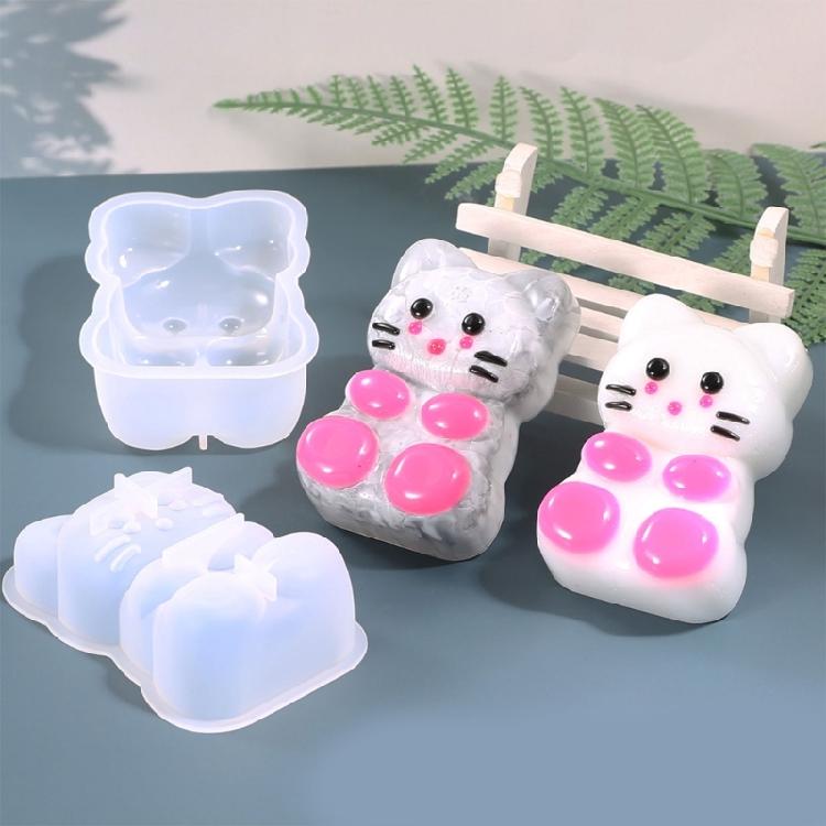 Compact Silicone Cats Figurine Crafting Mold for Small Spaces Area Saving as Decorative Item in Room Setting