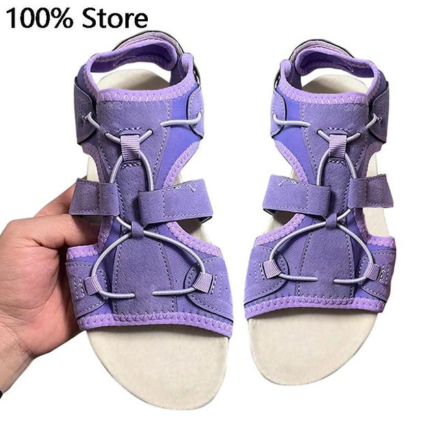 Sandales Chaussures pour Femmes Nouvelles Sandales de Mode Sandales à Bout Ouvert pour Dames Chaussures Rondes Confortables Sandales Plates de Plage