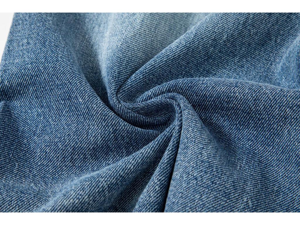 Women's Blue Washed High-Waist Wide Leg Jeans - Retro Casual Spring 2025