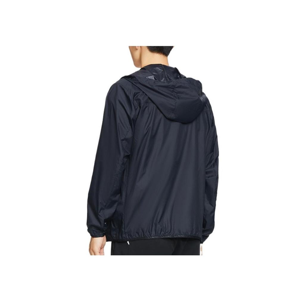 Li-Ning Fitness Series Solid Color Water-Resistant Tailored Hooded Sports Jacket Men Jackets Black AFDS349-1