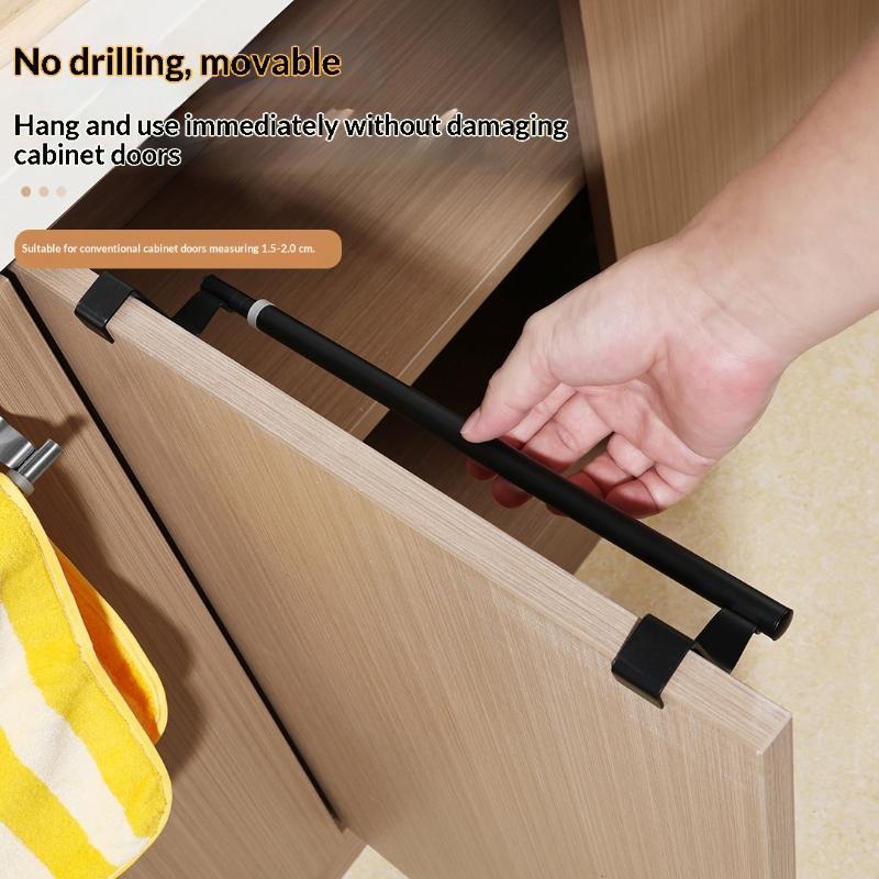 Towel Robe Rack Stainless Steel Towel Bar Kitchen Dish Cloths Hanger Home Door Hanging Holder Rustproof Bathroom Stand Organizer