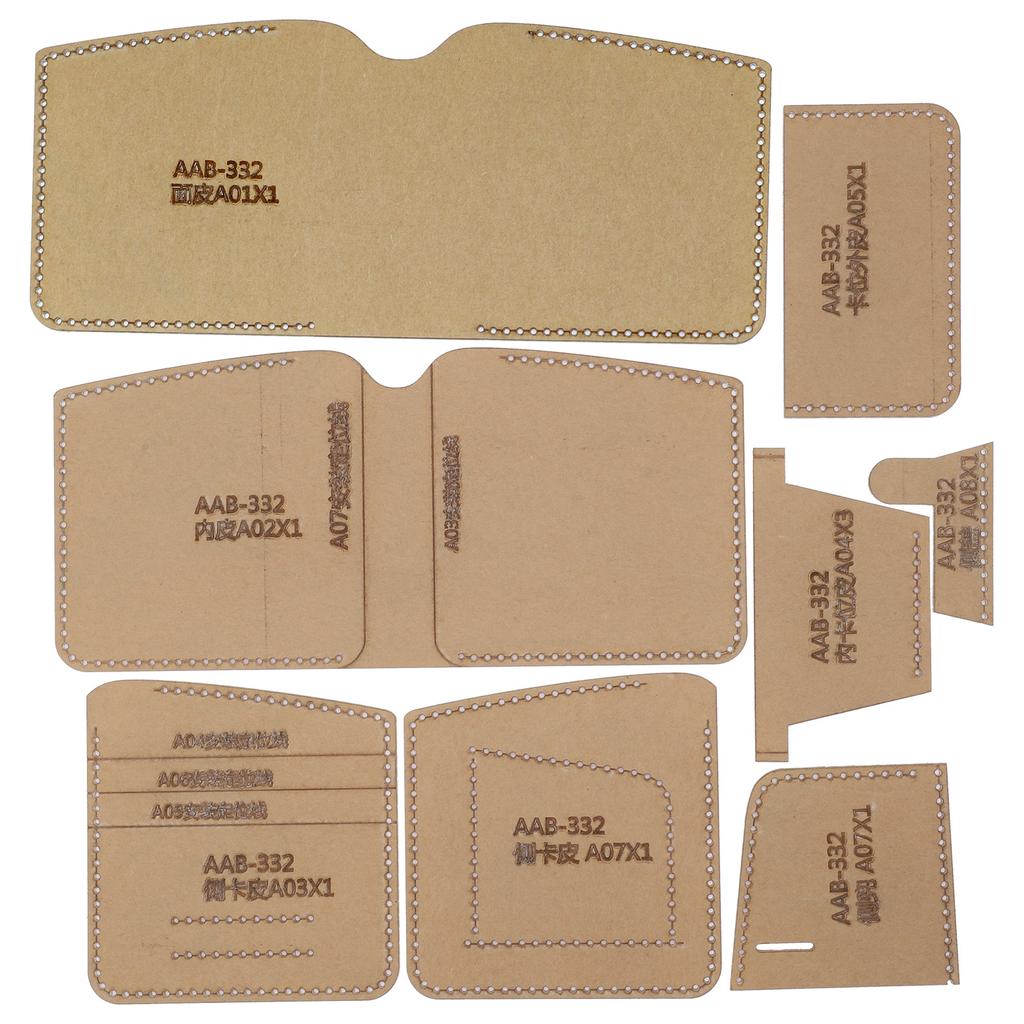 Short Wallet Acrylic Template Purse Making Stencil DIY Pattern Clear Leathercraft Tool