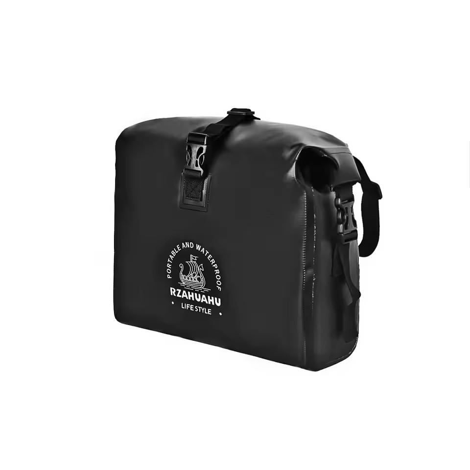 Waterproof Bicycle Rear Rack Pannier Bag Multifunctional Cycling Saddle Bag Portable Shoulder Bag Large Capacity Storage чёрный