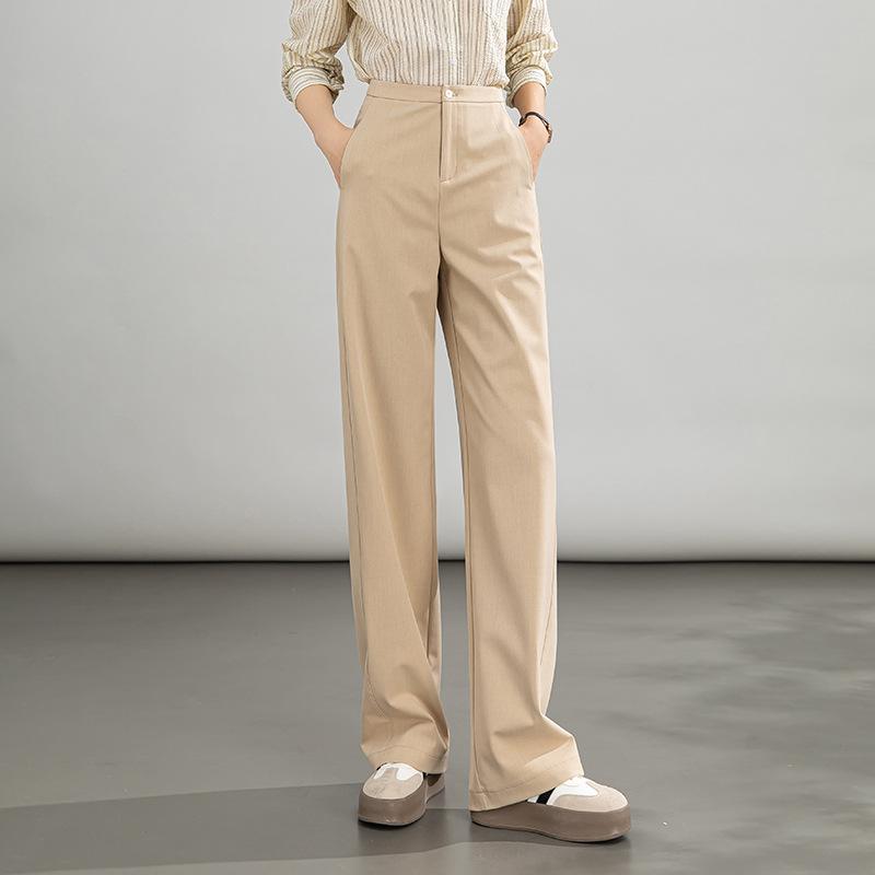 Straight pants 1116 spring and summer meat cover thin suit wide leg trousers children high waist elastic casual summer thin