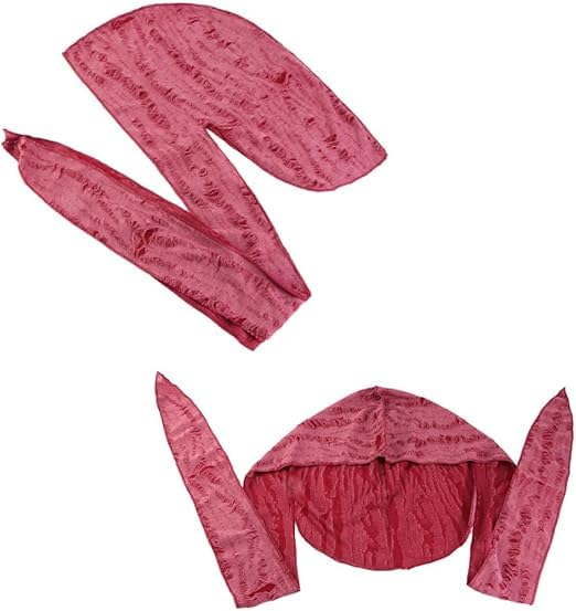 BERUKO Retro Damaged Cotton Do-rag Hip Hop Bandana Dance Dancer Turban Pirate Cap DURAG (white)