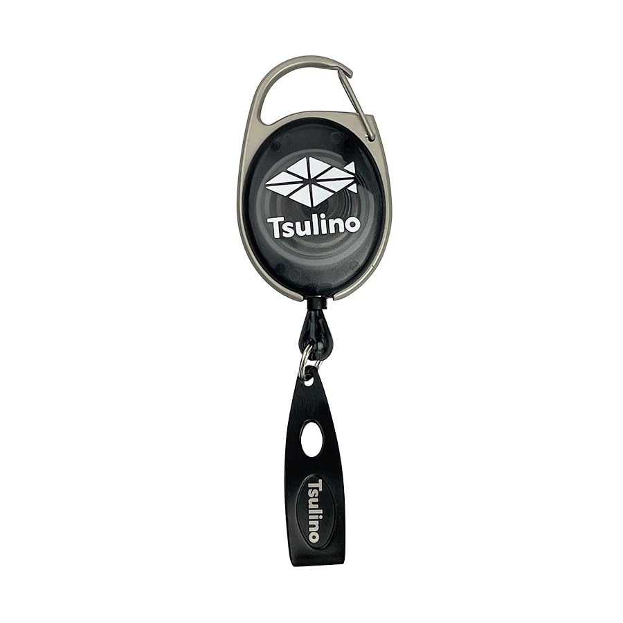 Carabiner type pin-on reel with line cutter cool gray