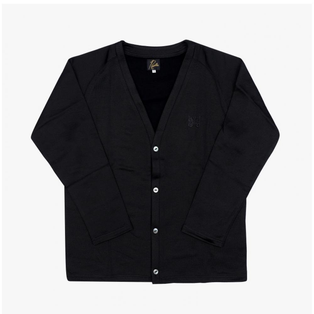 NeedleS Men S Cardigan Bright jerSey V NeCk C blaCk Rw331