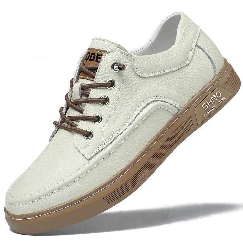 

Повседневная обувь из коровьей кожи, мужская, весенняя, новая, на шнуровке, мужская обувь, толстая подошва, простые кожаные туфли для мужчин, Zapatos Para Hombre 44