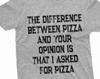 Men's Funny Pizza and Opinion T-shirt Did Not Ask for Your Opinion Funny Sarcastic Tee Shirt Birthday Gift for Him