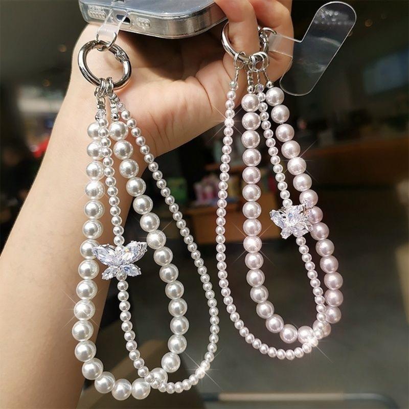 Decorative Phone Case Charm Beaded Mobile Phone Chain Anti-Lost String Chain for Women Girls Phone Decoration Pendant