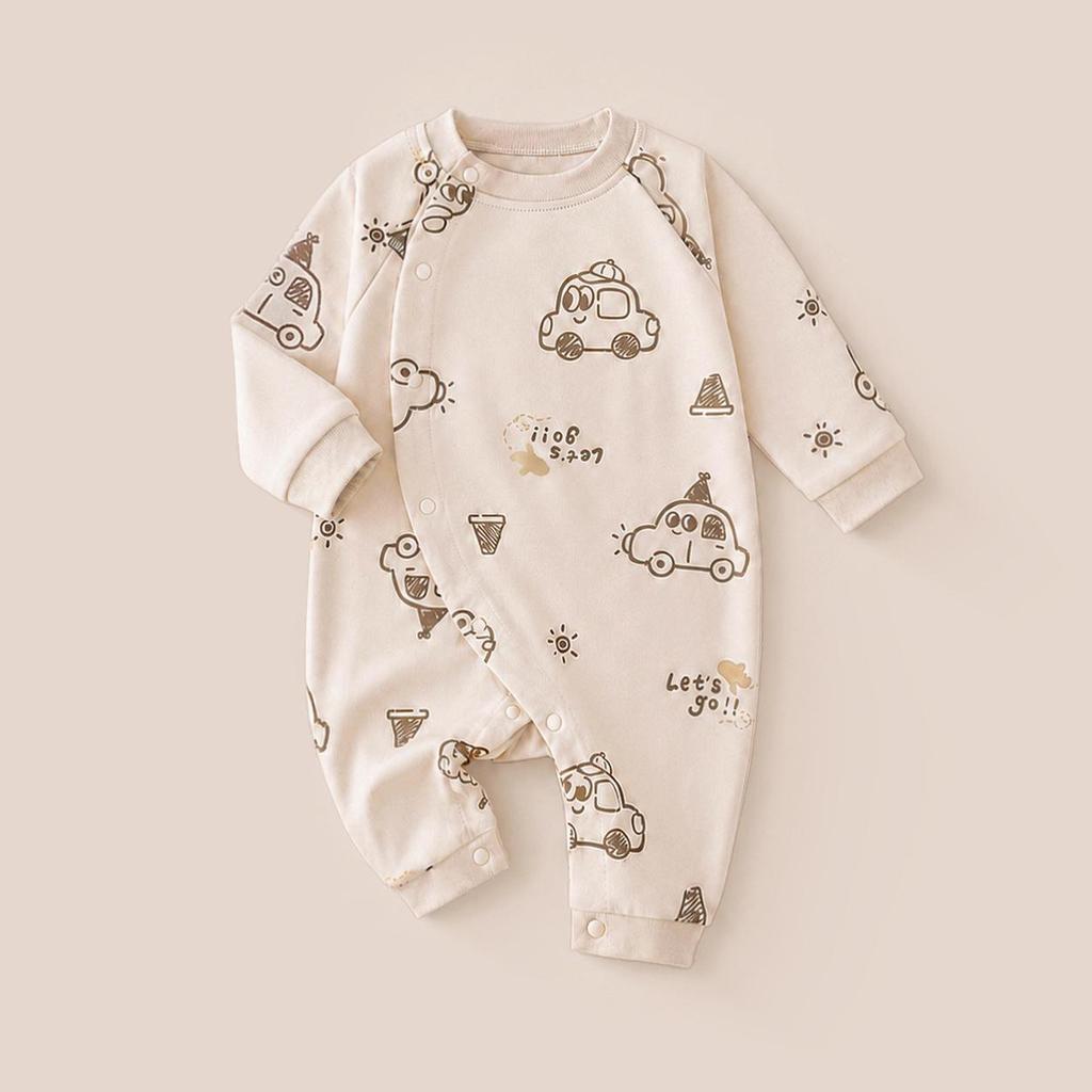 Unisex Cotton Baby Romper - Spring/Autumn Cartoon Onesie for Newborns
