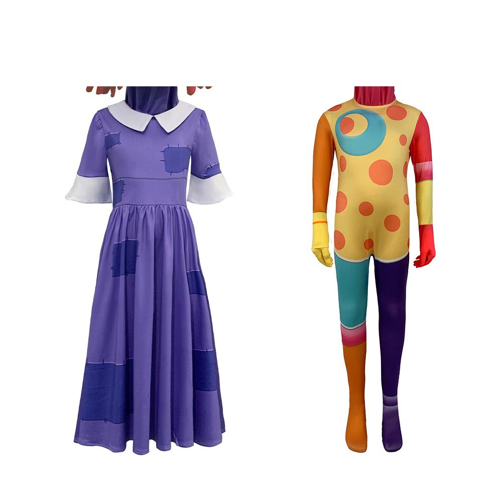 Digitale Circus Pomni Cosplay Kostuum Geweldig Freak Circus Cartoon Caine Cosplay Outfits Kind Halloween Kostuums Pomni Jumpsuit