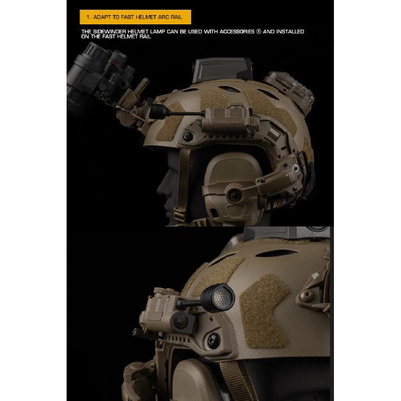 Sidewinder Helmleuchte Taktische Stroboskoplicht Rot/Grün/Blau/Weiß/IR Kopf IFF Licht Jagd Angeln Hilfs-LED-Taschenlampe