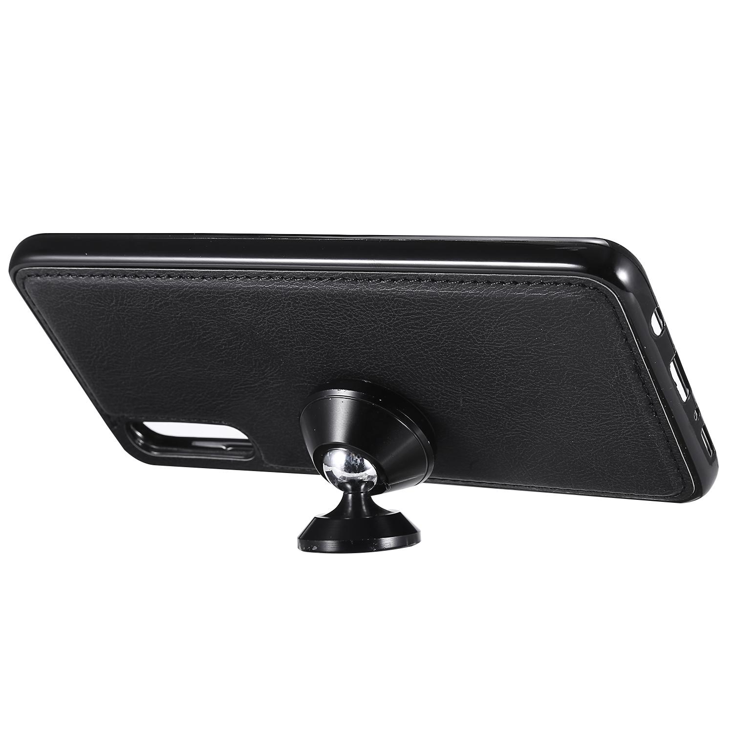 

For Samsung Galaxy A50/A50s/A30s Case 2 in 1 Detachable Magnetic Leather Wallet Mobile Cover with Strap Black