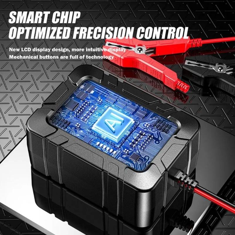 50-60Hz Automatic 6V 12V 1.5A Battery Maintainer Overload Protection Suitable for Car Motorcycles RVs with Fast Charging