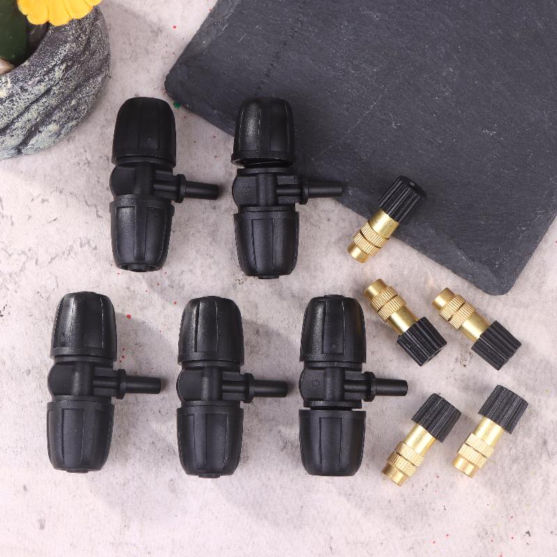 

Automatic Plant Watering and Dust Reduction System with Atomizing Nozzle, 5pcs Gardening Timer Set for Household Use.