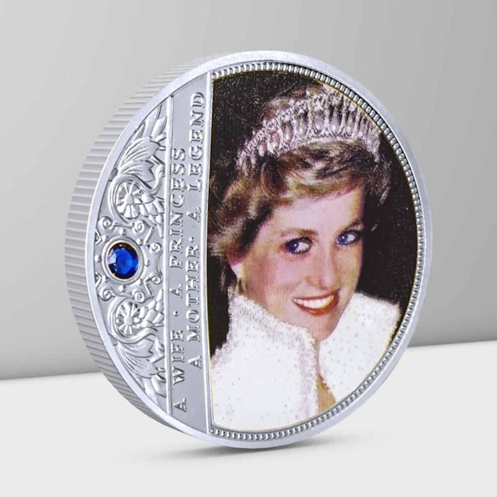 Princess Diana of the Commonwealth, with Diamonds, Commemorative Coins, Medals, Princess Diana Character Coins, Christmas Gift, Stocking Stuffers