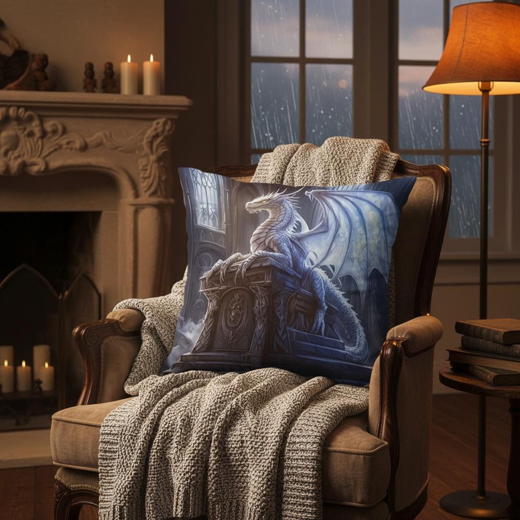 1-Piece Dragon Print Pillow Cover, Durable, Daily Pillowcase for Living Room, Sofa & Room