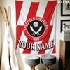 Custom Name Sheffield United FC Wall Tapestry Aesthetic Wall Hanging Printed Fabric Blanket Decorative Tapestries for Bedroom Living Room Home Decor