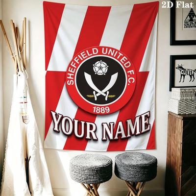 Vlastní jméno Sheffield United FC Nástěnný gobelín Estetická nástěnná dekorace Tištěná látková přikrývka Dekorativní gobelíny do ložnice obývacího pokoje Domácí dekorace