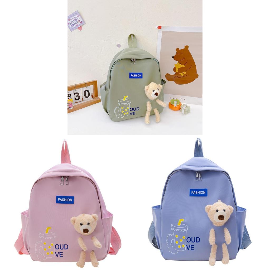 Childrens Cartoon Bear Backpack With Breathable Nylon And Cushioned Straps For School Use