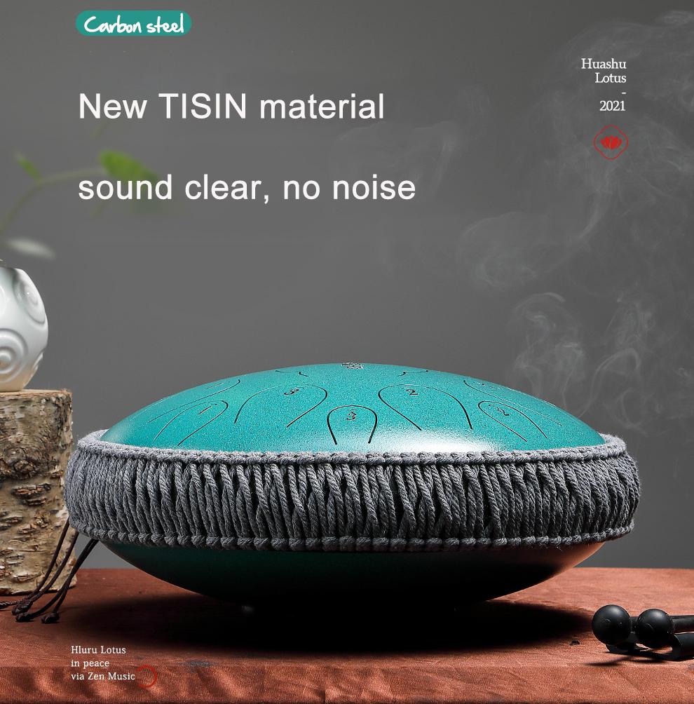 Hluru Glucophone 13 Inch 15 Notes Steel Tongue Drum Key D Ethereal Drum Yoga Meditation Musical Instrument