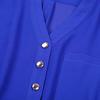 Women Spring Summer V-neck Chiffon Elegant All-match Solid Botton Casual Spirals Shirt Blouse